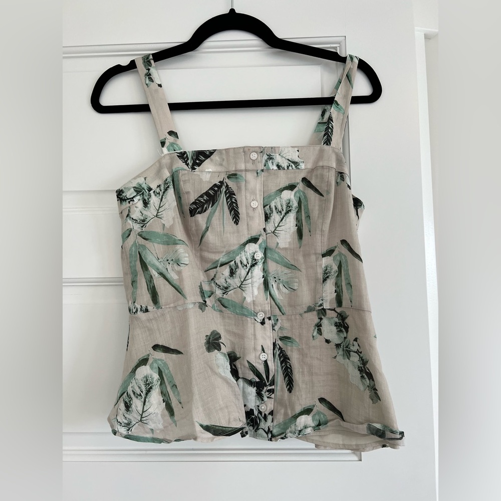 Banana Republic linen tank with peplum
